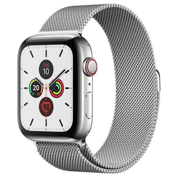 ساعت هوشمند اپل واچ سری 5 مدل  44mm Stainless Steel Case with Milanese Loop Steel Band