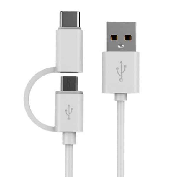 کابل تبدیل USB به microUSB/USB-C شیائومی مدل SJX-01 طول 0.3 متر