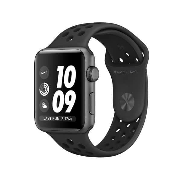 ساعت هوشمند اپل واچ سری 3 مدل  38mm Aluminum Case with Anthracite/Black Nike Sport Silicon Band