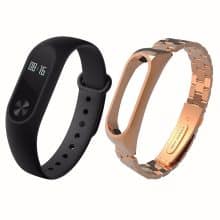 مچ بند هوشمند شیائومی مدل Mi Band 2 به همراه بند Stainless Steel سایز mm 158-205