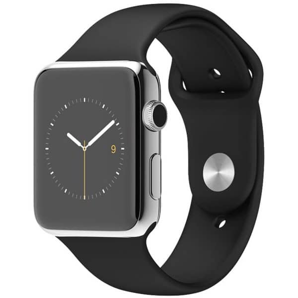 ساعت هوشمند اپل واچ مدل 38mm Stainless Steel Case with Black Sport Band