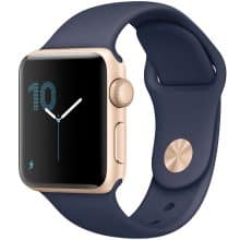 ساعت هوشمند اپل واچ سری 1 مدل 38mm Gold Aluminum Case with Midnight Blue Sport Silicon Band