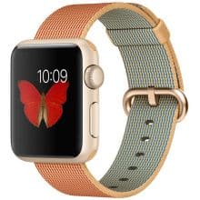 ساعت هوشمند اپل واچ اسپرت مدل 38mm Aluminum Case With Gold Woven Nylon Band