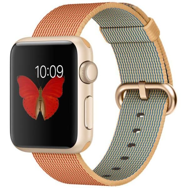 ساعت هوشمند اپل واچ اسپرت مدل 38mm Aluminum Case With Gold Woven Nylon Band