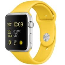 ساعت هوشمند اپل واچ مدل 42mm Aluminium Case With Yellow Sport Silicone Band