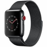 ساعت هوشمند اپل واچ سری 3 سلولار مدل 42mm  Stainless Steel Case with Space Black Milanese Loop