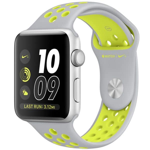 ساعت هوشمند اپل واچ سری 2 مدل Nike Plus 42mm with Silver Volt Silicone Band