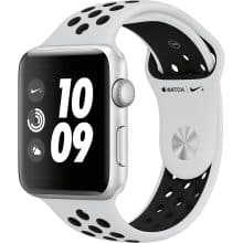 ساعت هوشمند اپل واچ سری 3 مدل42mm  Nike Plus  Silver Aluminum Case with Pure Platinum/Black Nike Sport Silicon Band