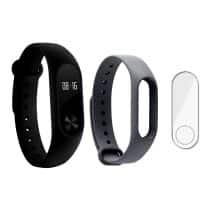 مچ بند هوشمند شیائومی مدل Mi Band 2 به همراه گلس و بند مچ بند شیائومی