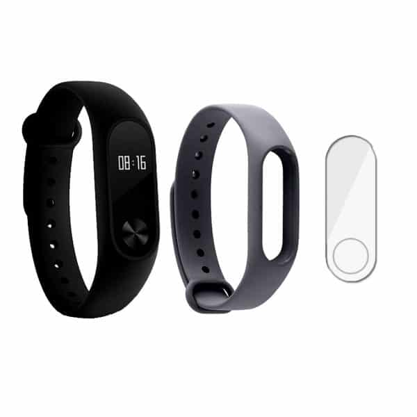 مچ بند هوشمند شیائومی مدل Mi Band 2 به همراه گلس و بند مچ بند شیائومی