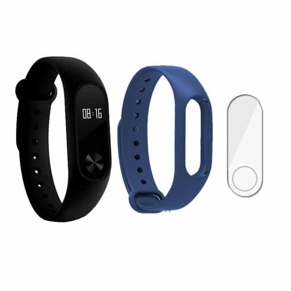 مچ بند هوشمند شیائومی مدل Mi Band 2 به همراه گلس و بند مچ بند شیائومی