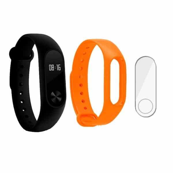 مچ بند هوشمند شیائومی مدل Mi Band 2 به همراه گلس و بند مچ بند شیائومی