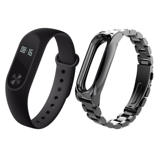 مچ بند هوشمند شیائومی مدل Mi Band 2 به همراه بند Stainless Steel سایز mm 125-165