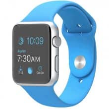 ساعت هوشمند اپل واچ مدل 38mm Aluminum Case With Blue Sport Silicon Band