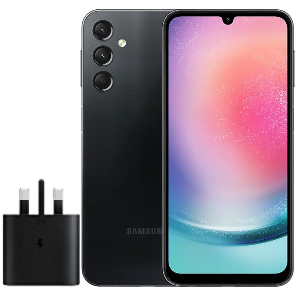 گوشی موبایل سامسونگ مدل Galaxy A24 4G دو سیم کارت ظرفیت 128 گیگابایت و رم 8 گیگابایت به همراه شارژر سامسونگ