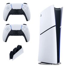 کنسول بازی سونی PlayStation 5 Slim Digital Edition ظرفیت یک ترابایت همراه با یک دسته اضافه و پایه شارژر