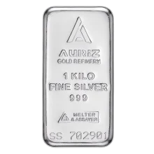 شمش نقره یک کیلویی برند auriz امارات