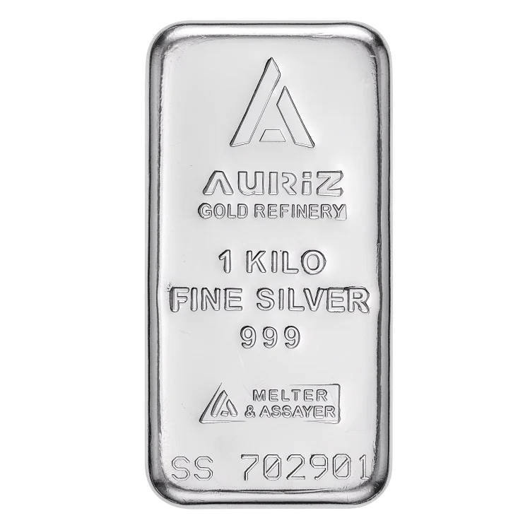 شمش نقره 1000 گرمی عیار 999.9 برند Auriz همراه با شناسنامه (certificate)